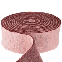 Itens Fita de feltro bicolor fita para vasos fita de feltro de lã rosa vermelho 7,5cm 5m