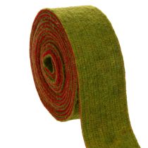 Itens Fita de feltro bicolor para suporte de panelas, 100% lã, vermelho/verde, 7,5 cm de largura, 5 m de comprimento.