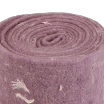 Fita de feltro fita de lã tecido decorativo penas roxas feltro de lã 15cm 5m