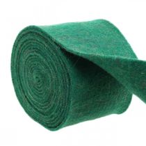 Fita de feltro, fita adesiva, feltro de lã verde, dourado cintilante 15cm 5m