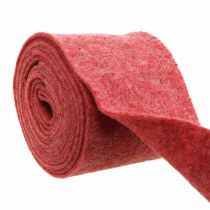 Fita adesiva, fita adesiva, feltro de lã vermelho, manchado de branco 15cm 5m