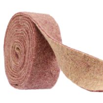 Fita de feltro fita de lã tecido decorativo vermelho vinho bege 7,5cm 5m