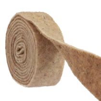 Fita de feltro fita de lã tecido decorativo marrom bege feltro de lã 7,5cm 5m