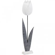 Flor de feltro flor deco flor tulipa branca Alt.68cm