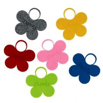 Itens Pingente de flor de feltro &quot;Obrigado&quot; 10cm 8pcs