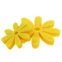 Flor de feltro cravejada em amarelo 96 peças