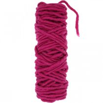 Cordão de feltro com fio de lã de aço para artesanato rosa 20m