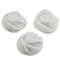 Feltro rosa branco Ø8cm H4cm 6pcs