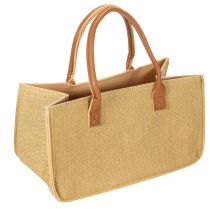 Itens Bolsa de feltro com aparência de ráfia, 50 cm x 25 cm x 25 cm