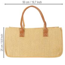 Itens Bolsa de feltro com aparência de ráfia, 50 cm x 25 cm x 25 cm