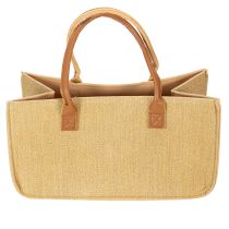 Itens Bolsa de feltro com aparência de ráfia, 50 cm x 25 cm x 25 cm