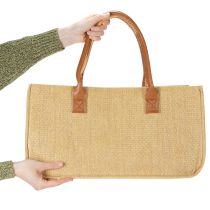 Itens Bolsa de feltro com aparência de ráfia, 50 cm x 25 cm x 25 cm