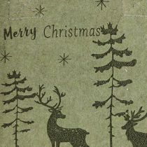 Itens Sacola de feltro Feliz Natal pequena com alças Verde 15×10cm