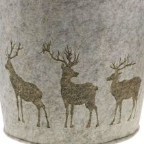 Cesta de feltro para decoração de Natal plantador de veado redondo 38cm / 30cm conjunto de 2