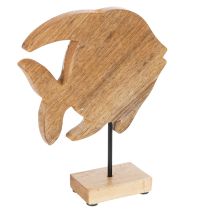 Itens Estatueta de peixe em madeira, decoração marítima, peça decorativa de mesa feita à mão para sala de estar, 22 cm