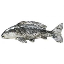 Itens Peixe Deco prateado antigo 14cm
