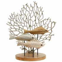 Decoração cardume de peixes, decoração coral, decoração peixe madeira Alt. 48,5cm