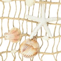 Itens Rede de pesca de juta com conchas decoração de parede marítima 25×55cm