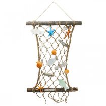 Itens Rede de pesca decoração de parede decoração de peixe decoração marítima 38x50cm