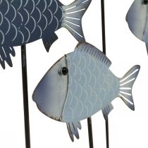 Cardume de peixes deco metal sobre base de madeira 32×7×30cm