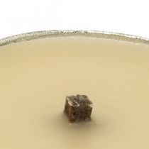 Vela de exterior com taça de chama em taça de alumínio creme Ø17cm