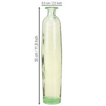 Itens Vaso decoração garrafa vidro transparente/verde retro Ø6.5cm H30cm