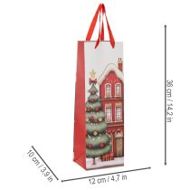Itens Sacola de presente em formato de garrafa, casinha de Natal e árvore de Natal de 36 cm (2 peças)