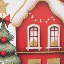 Itens Sacola de presente em formato de garrafa, casinha de Natal e árvore de Natal de 36 cm (2 peças)