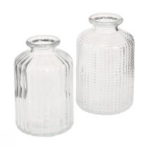 Itens Vaso de vidro mini vasos com decoração retrô H9cm 4 peças