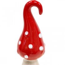 Cogumelo cogumelo decorativo de cerâmica vermelho branco Ø5cm H15.5cm 2pcs