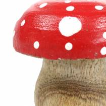Cogumelos cogumelos decorativos de madeira Ø4,6–5cm H4,6–4,9cm 6pcs