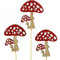 Cogumelos de madeira, decoração de cogumelos, outono, tampões de flores H7cm L34cm 18 peças