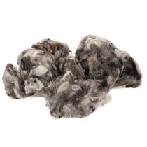 Itens Lã de ovelha decorativa, lã natural cinza mesclada, solta, 250g