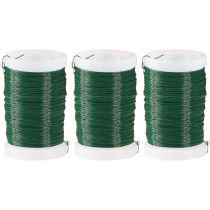 Itens Arame floral decorativo, arame de murta verde, 0,30 mm, 100 g, 3 peças