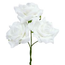 Itens Rosa de espuma Ø 7,5 cm branca 18 unidades
