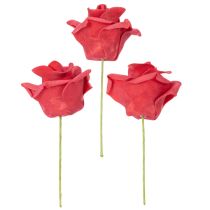 Itens Rosa vermelha artificial com haste, 5 cm, 100 unidades