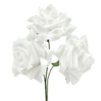Itens Rosas de espuma brancas Ø10cm 8 unidades