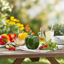 Itens Deco pimenta verde comida manequim vegetal Alt.10cm