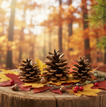 Itens Pinhas pretas 5 cm naturais 5 unidades