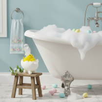 Itens Decoração de Páscoa em forma de pintinho, pintinho de chenille na banheira, amarelo, 9 cm