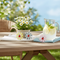 Itens Decoração dispersa joaninha flor madeira feltro cor Ø4cm 48 un