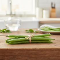 Itens Feijões decorativos, vegetais artificiais, verdes, toque realista, 17 cm, 6 peças