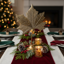 Itens Decoração de mesa decoração de folhas de bordo de outono dourada antiga 58cm × 39cm