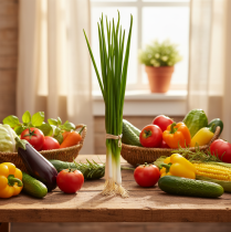 Itens Cebolinhas artificiais vegetais decorativos L30cm 4 unidades