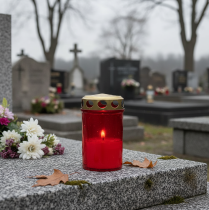 Itens Luz grave cilíndrica vermelha Ø6cm Alt.10cm 12 unidades