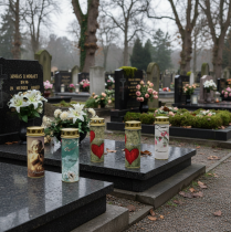 Itens Vela funerária com motivo decorativo, Ø6cm A17cm, 6 peças