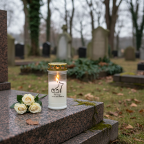 Itens Vela grave para sepultura de cachorro para animais branca Ø7cm Alt.16,5cm