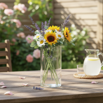 Itens Vaso alto de vidro, cilindro de vidro simples, ideal para vasos de flores ou peças decorativas, 20 cm