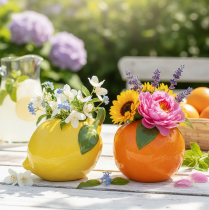 Itens Vaso cítrico, laranja e limão, como um acessório extravagante para casa, decoração de verão, 10cm, 2 peças