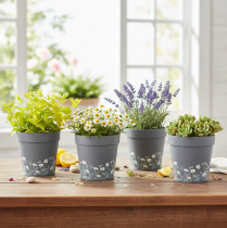 Itens Vaso de flores com estampa floral para decoração moderna de casa e varanda de verão, 13 cm, conjunto de 4 peças